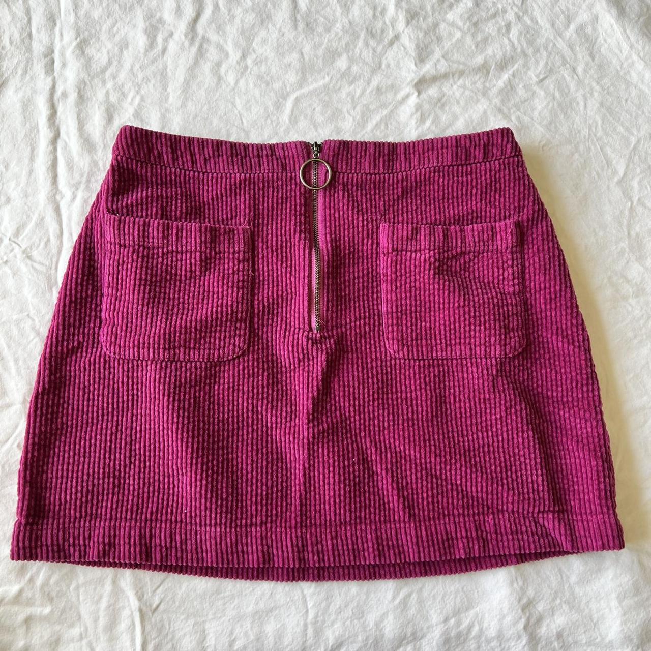 Corduroy skirt shop dark pink