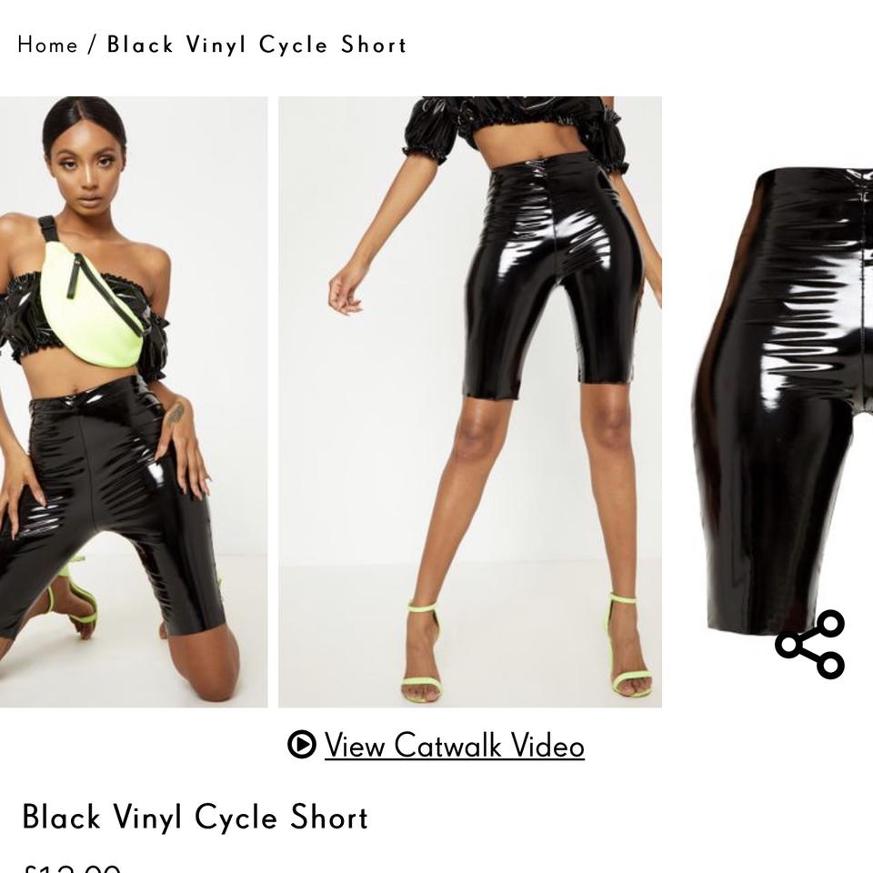 PVC Wetlook cycling shorts and matching body suit Depop