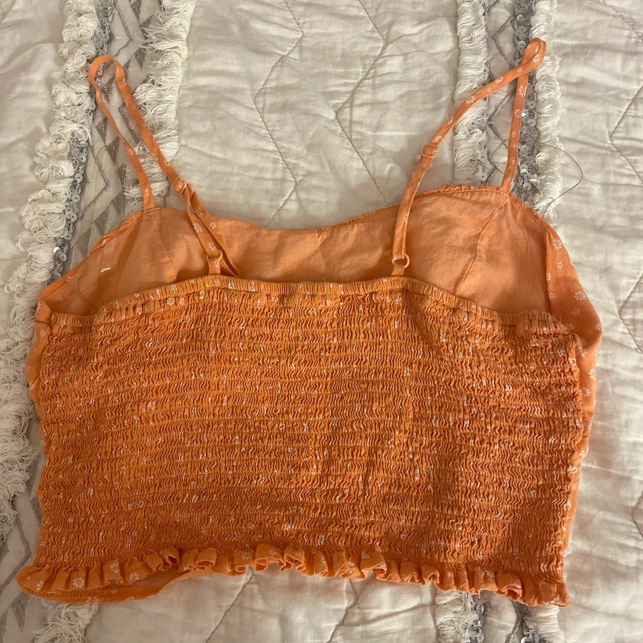 Women's Orange and White Vest | Depop