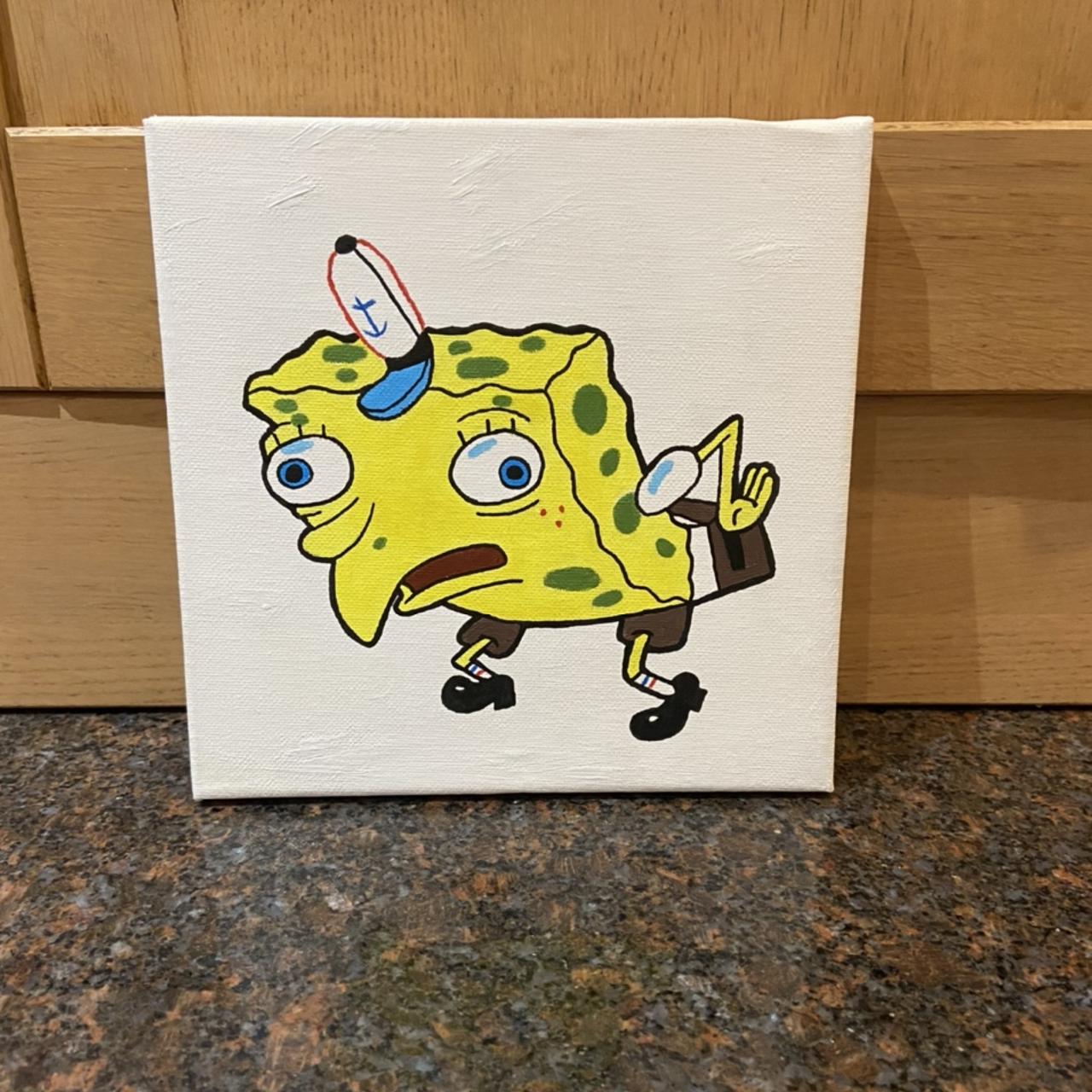 Spongebob meme Acrylic painting for sale Depop