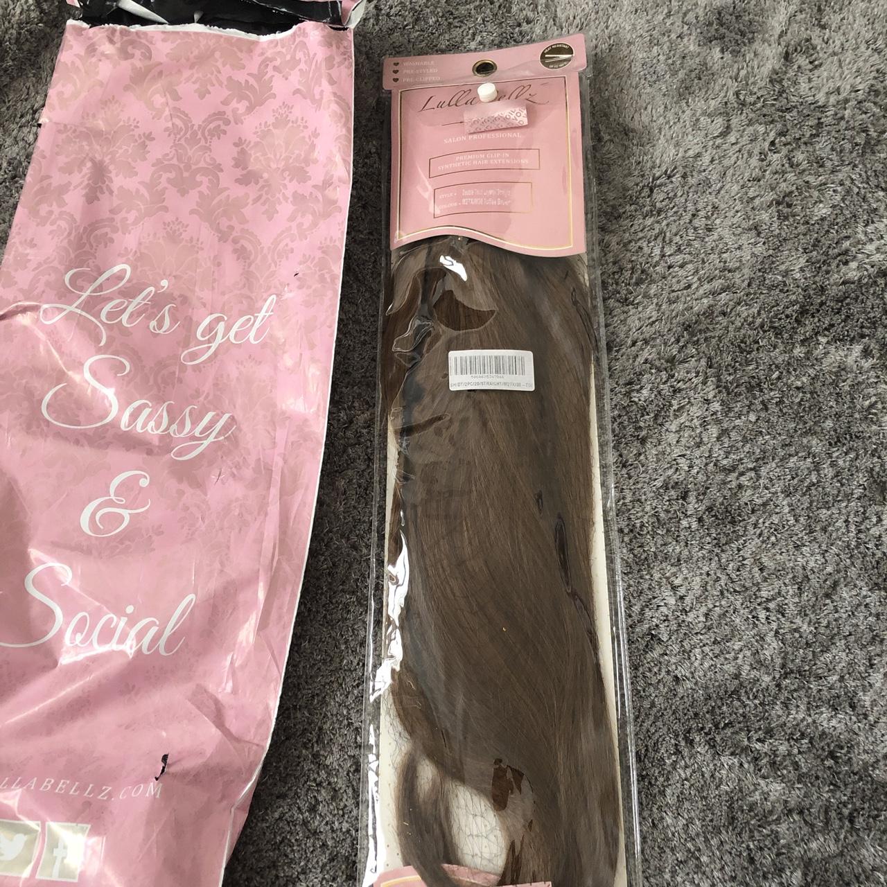 Toffee brown LullaBellz double hair extensions //... Depop