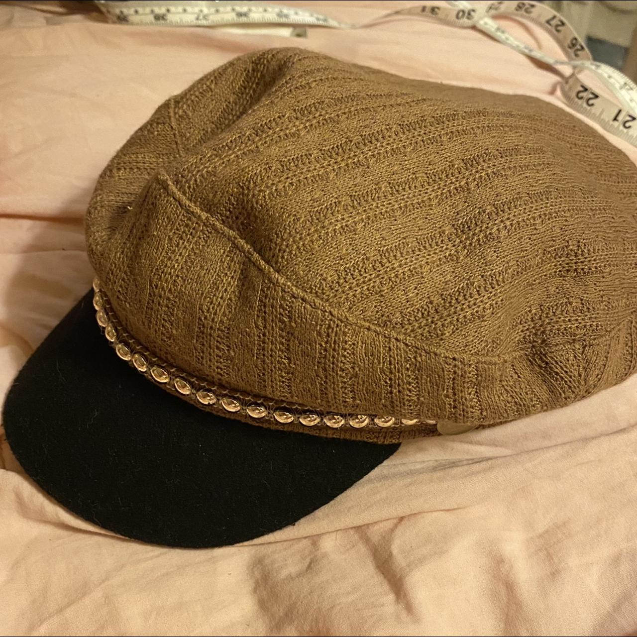 Brown cabbie hat. Never worn. • • Brown gold black... Depop
