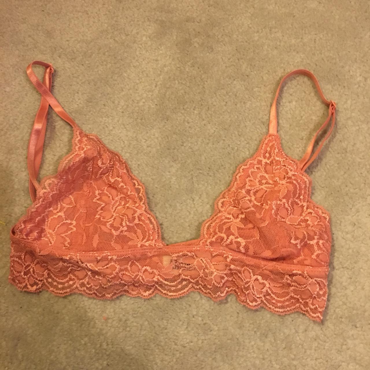 Pink lace bralette. Anemone size s m. Pink lace Depop