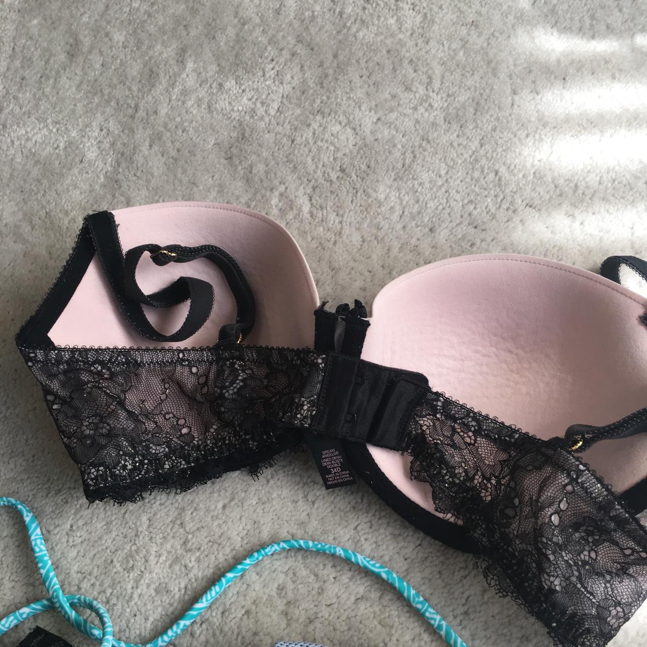 Set of 2 Victoria's Secret Bras - Black & Pink - Size 34D
