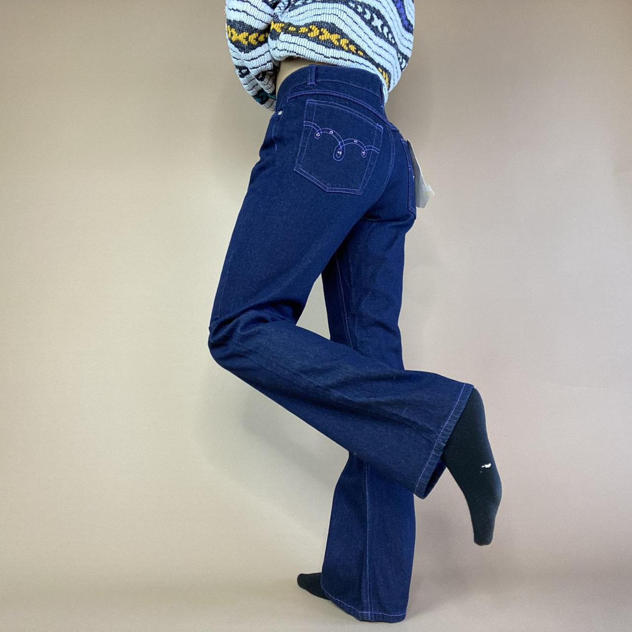 No Boundaries Women's Purple and Navy Jeans Depop