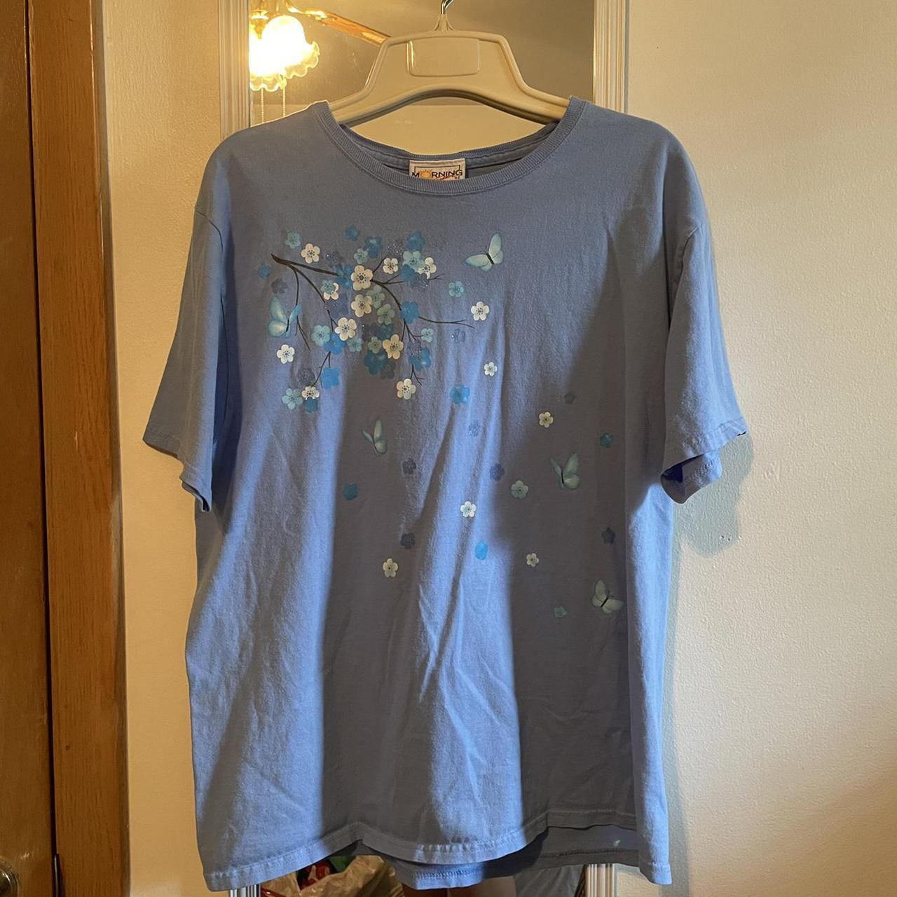 Morning Sun Men's Blue Tshirt Depop