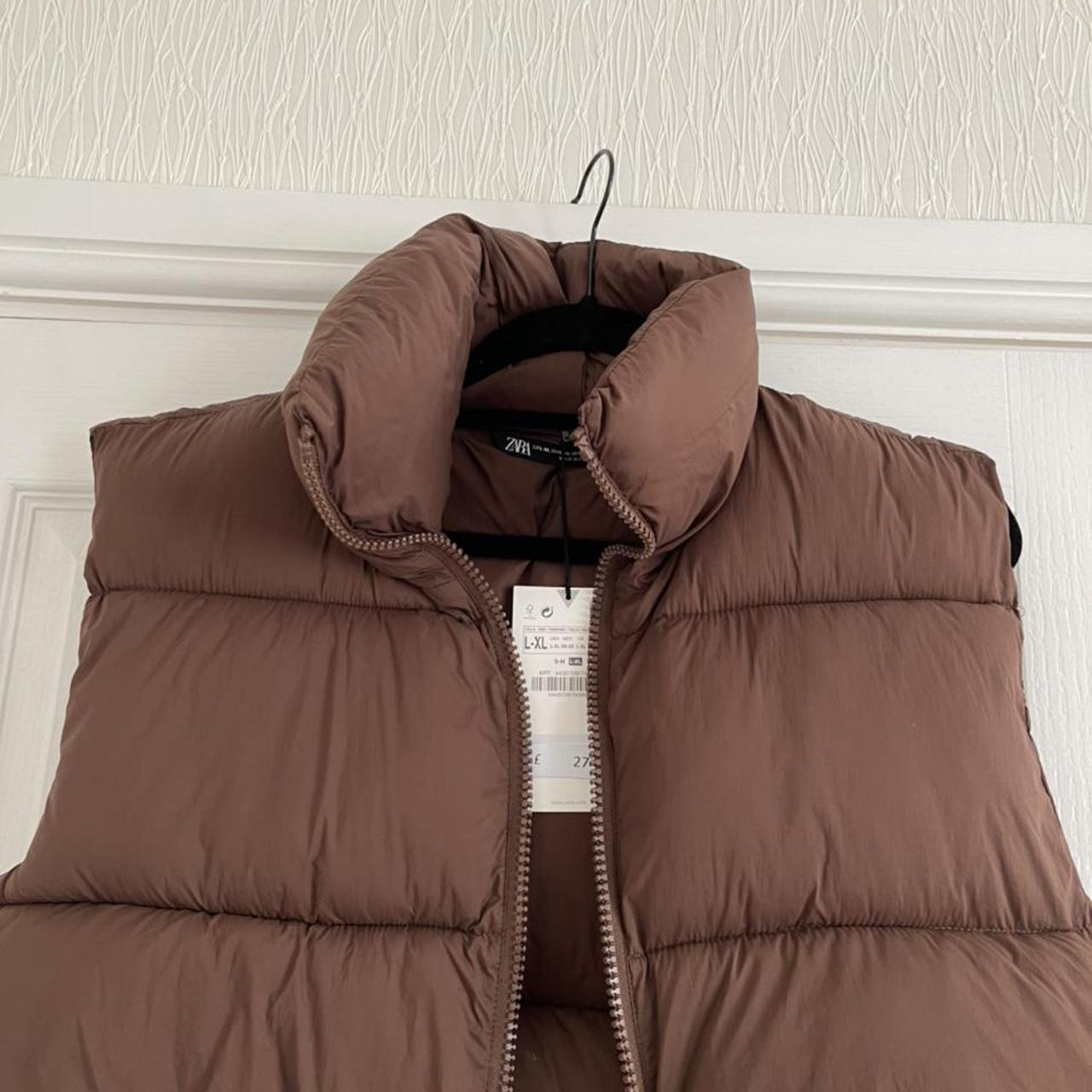 zara brown puffer gilet