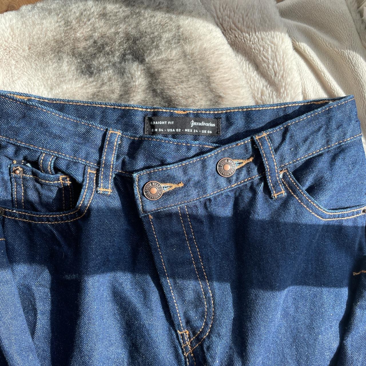 stradivarius dad jean dark vintage wash jeans｜TikTok Search