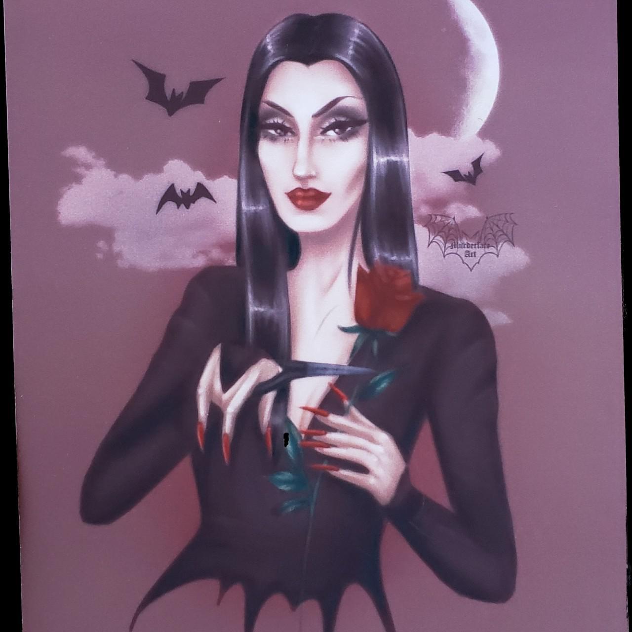 Morticia Addams Cutting Rose Art Print Art By Yours Depop