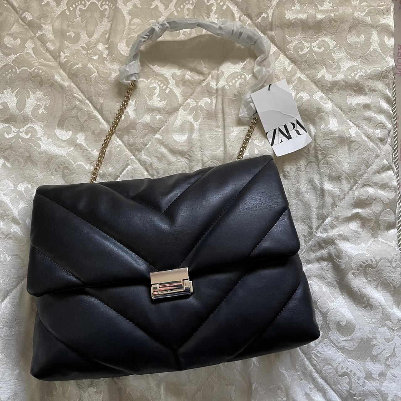 Brand new Zara quilted black soft faux