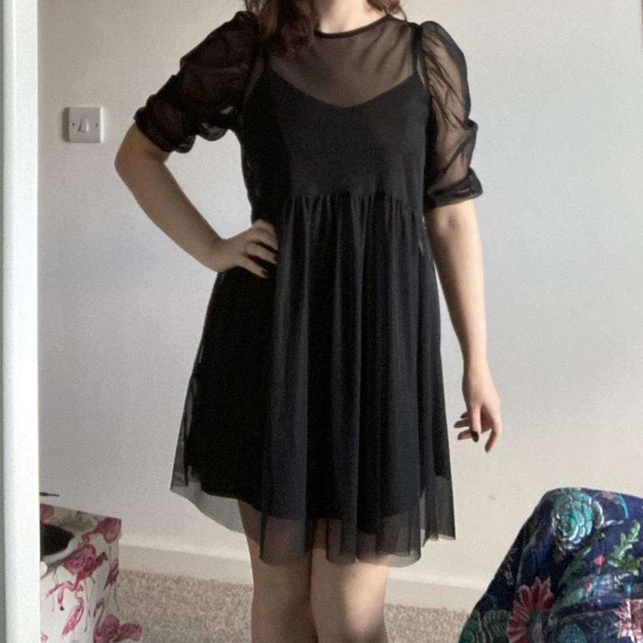 Sheer black babydoll mini dress. Worn once. Lovely... - Depop
