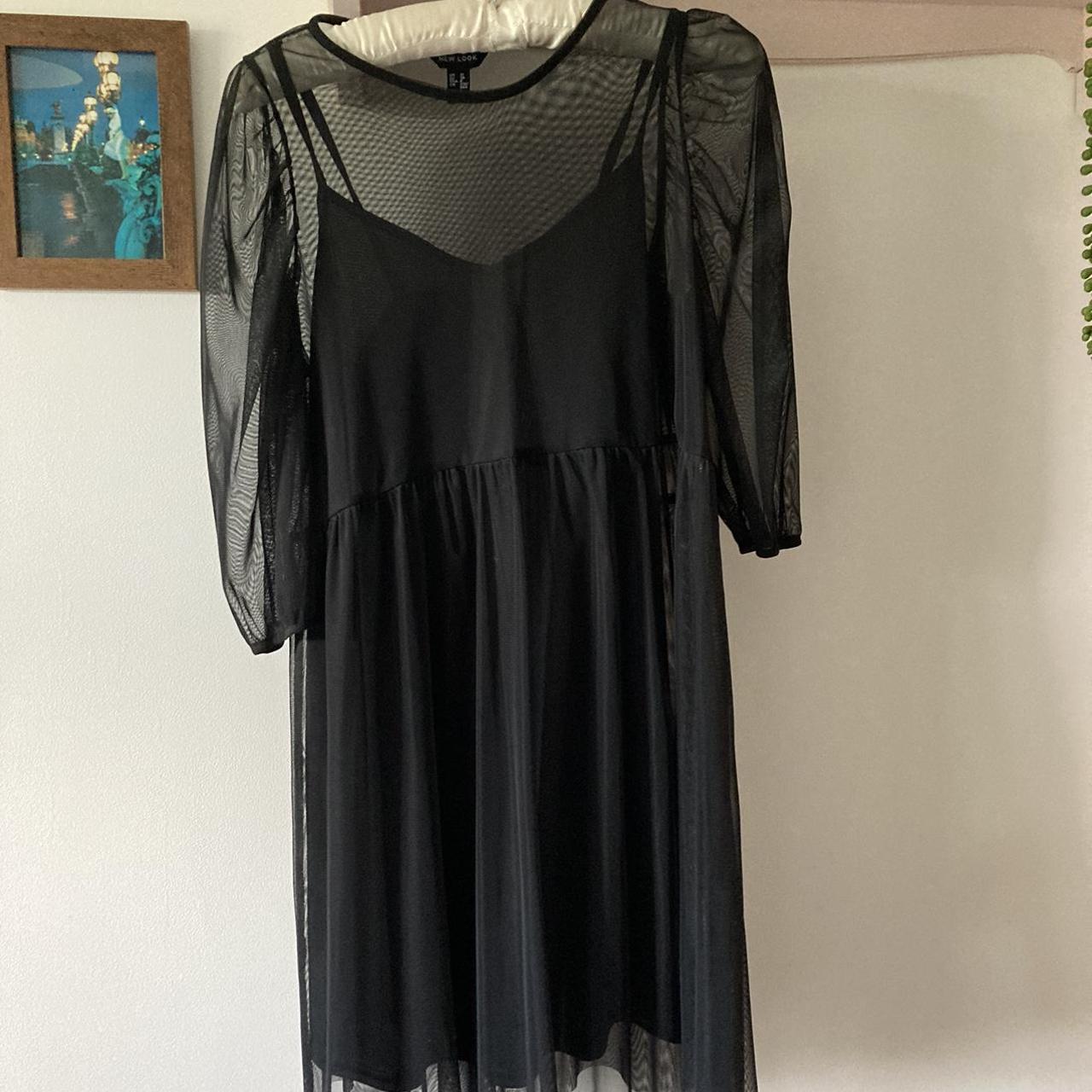 Sheer black babydoll mini dress. Worn once. Lovely... - Depop