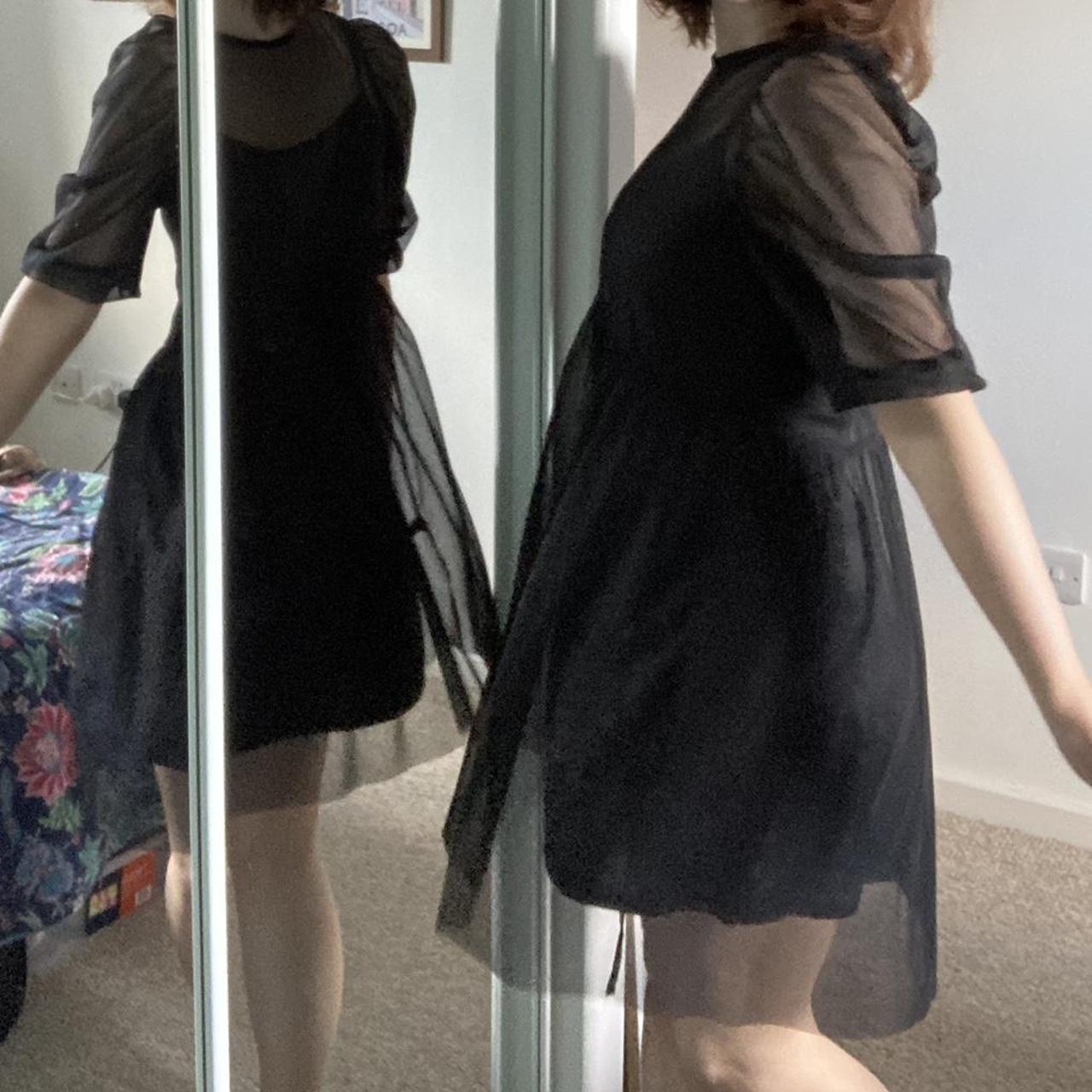 Sheer black babydoll mini dress. Worn once. Lovely... - Depop