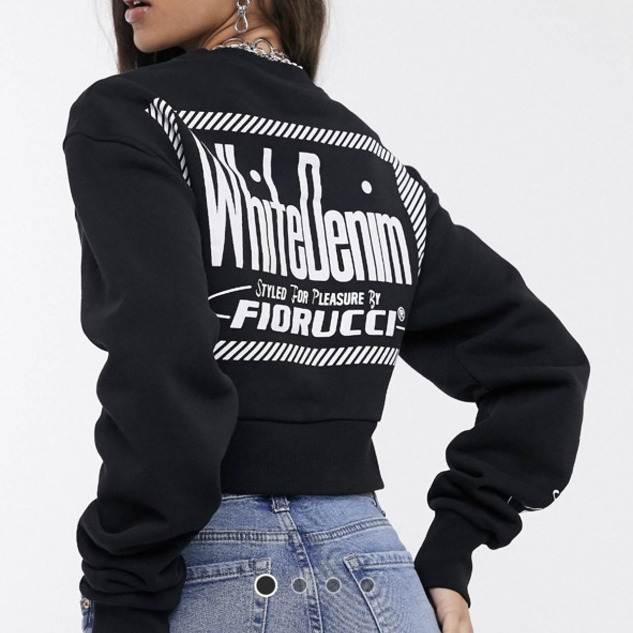 FIORUCCI cropped black logo sweatshirt 😍 Size Depop