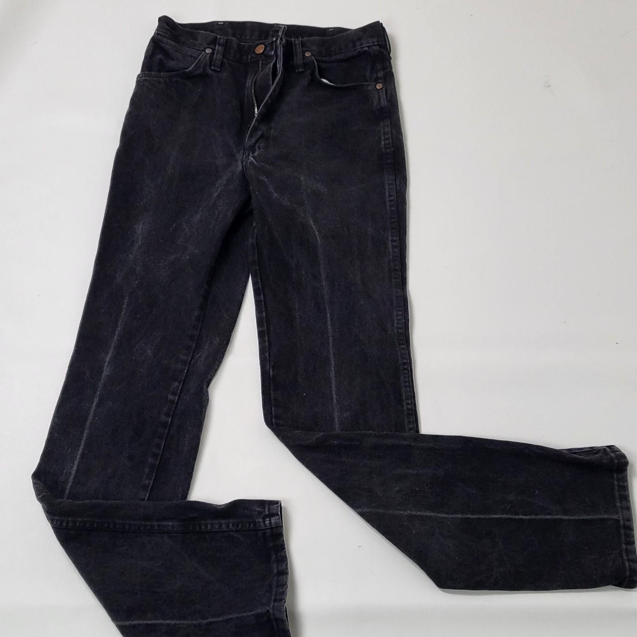 Vintage wrangler high waisted dark wash jeans size... - Depop