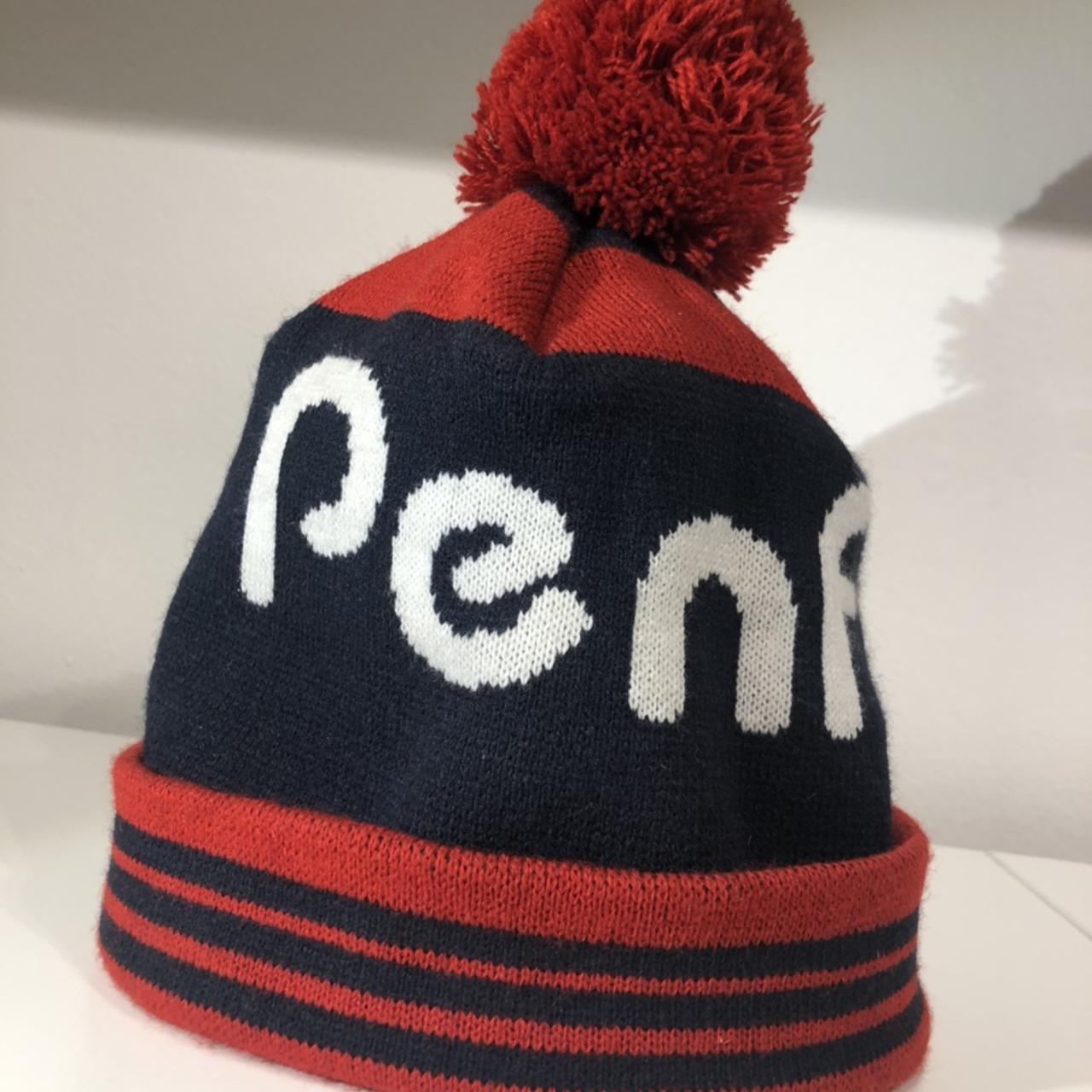 Penfield bobble hat. Red & Navy Blue, Never been... - Depop