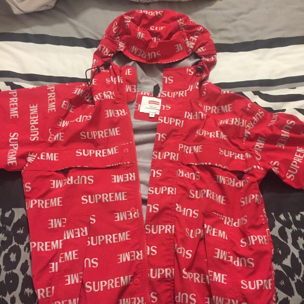 Supreme 3M reflective jacket (Red)        Size small... - Depop