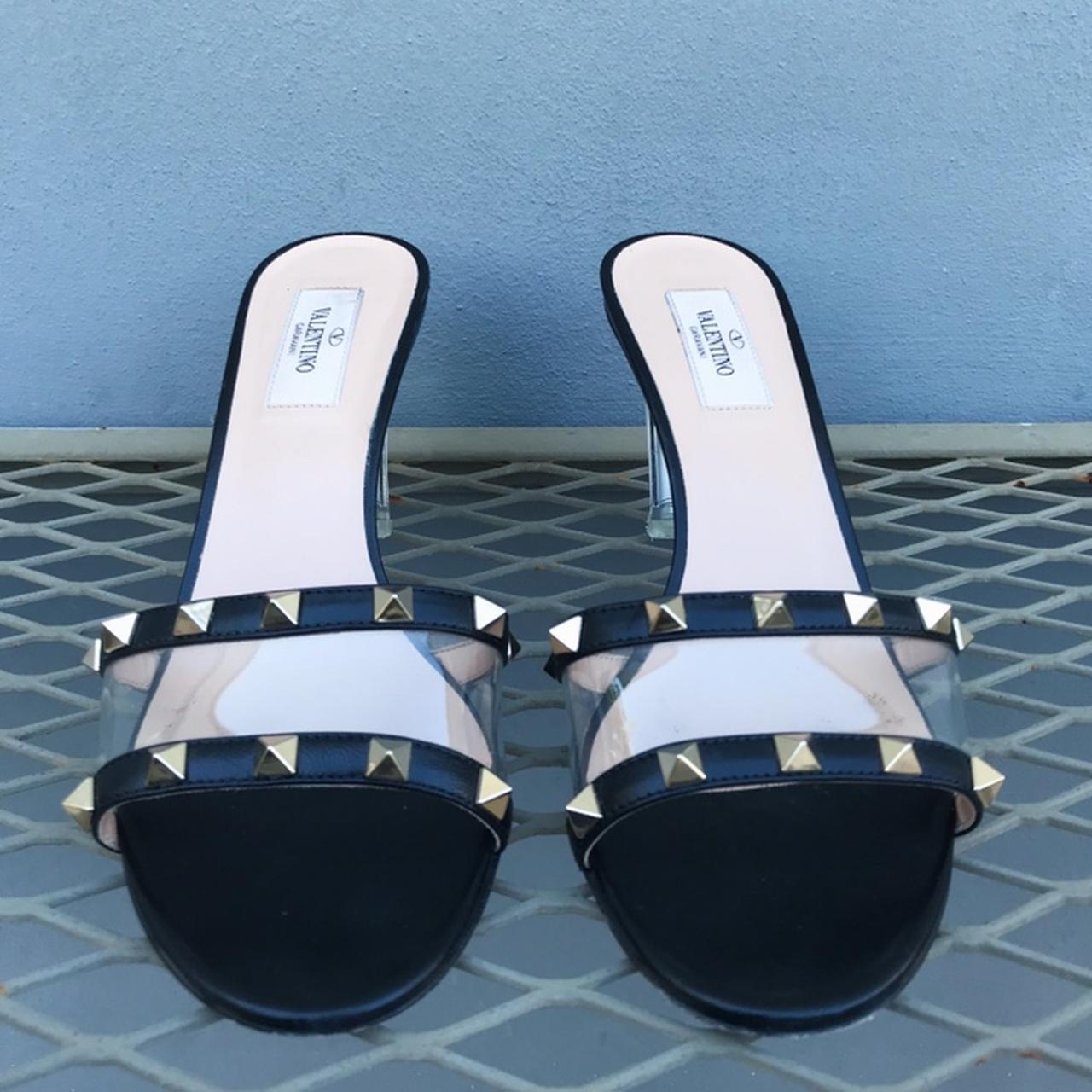 Valentino black studded kitten heels. Size 38 EUR 8... - Depop