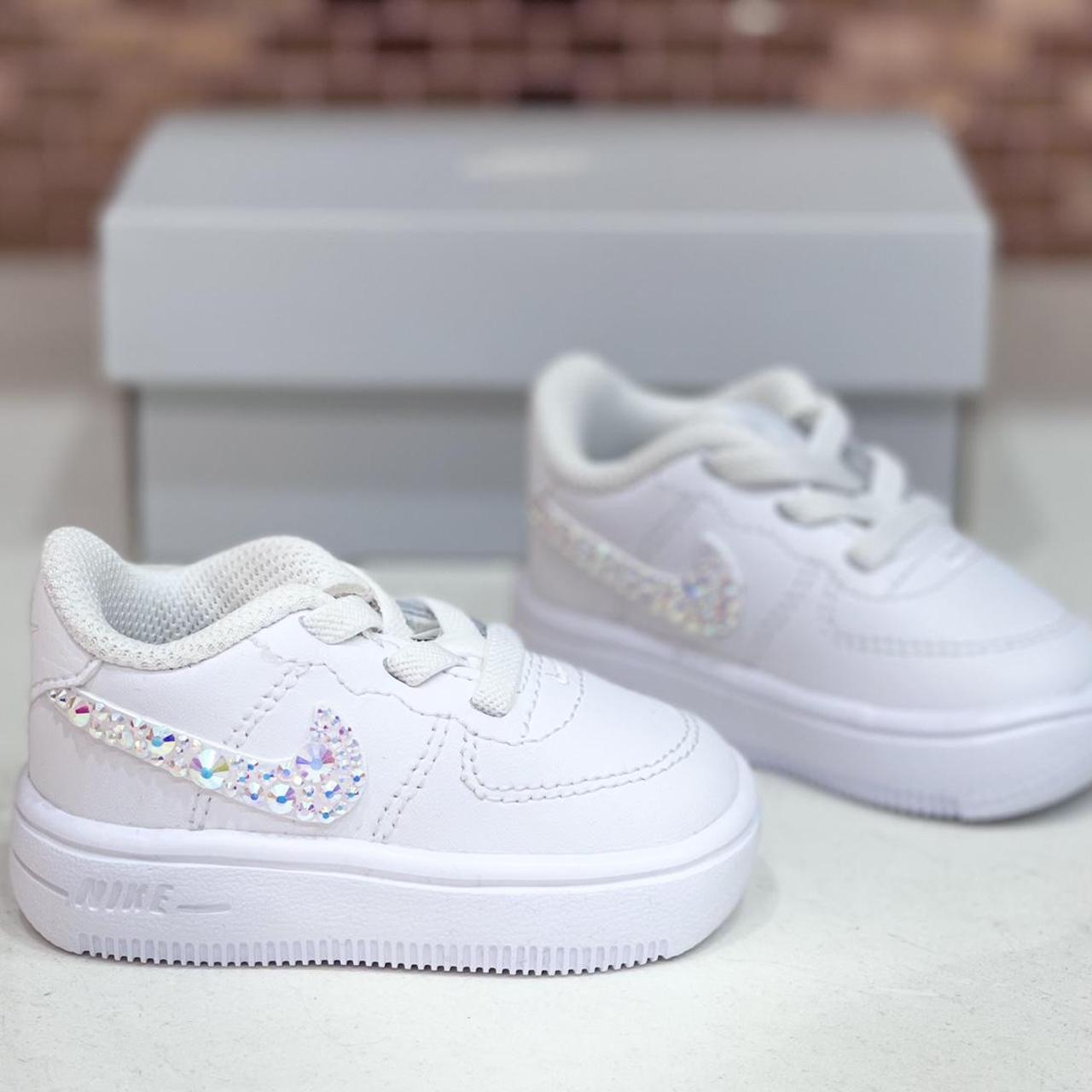 Baby Custom Air Force 1 Low With Swarovski Crystal - Depop