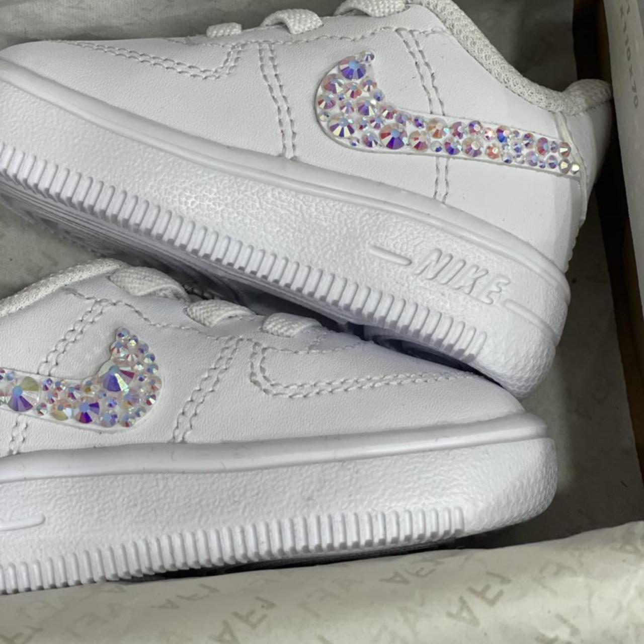 Baby custom Air Force 1 low with Swarovski Crystal... - Depop