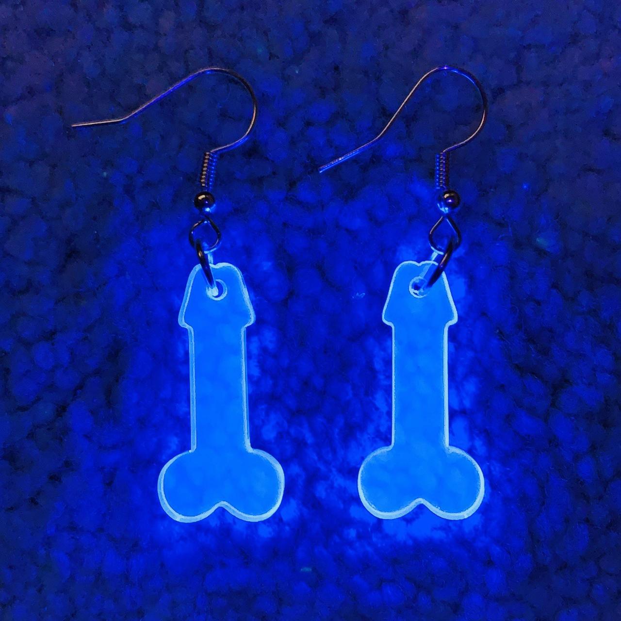 Blue glow in deals the dark earrings