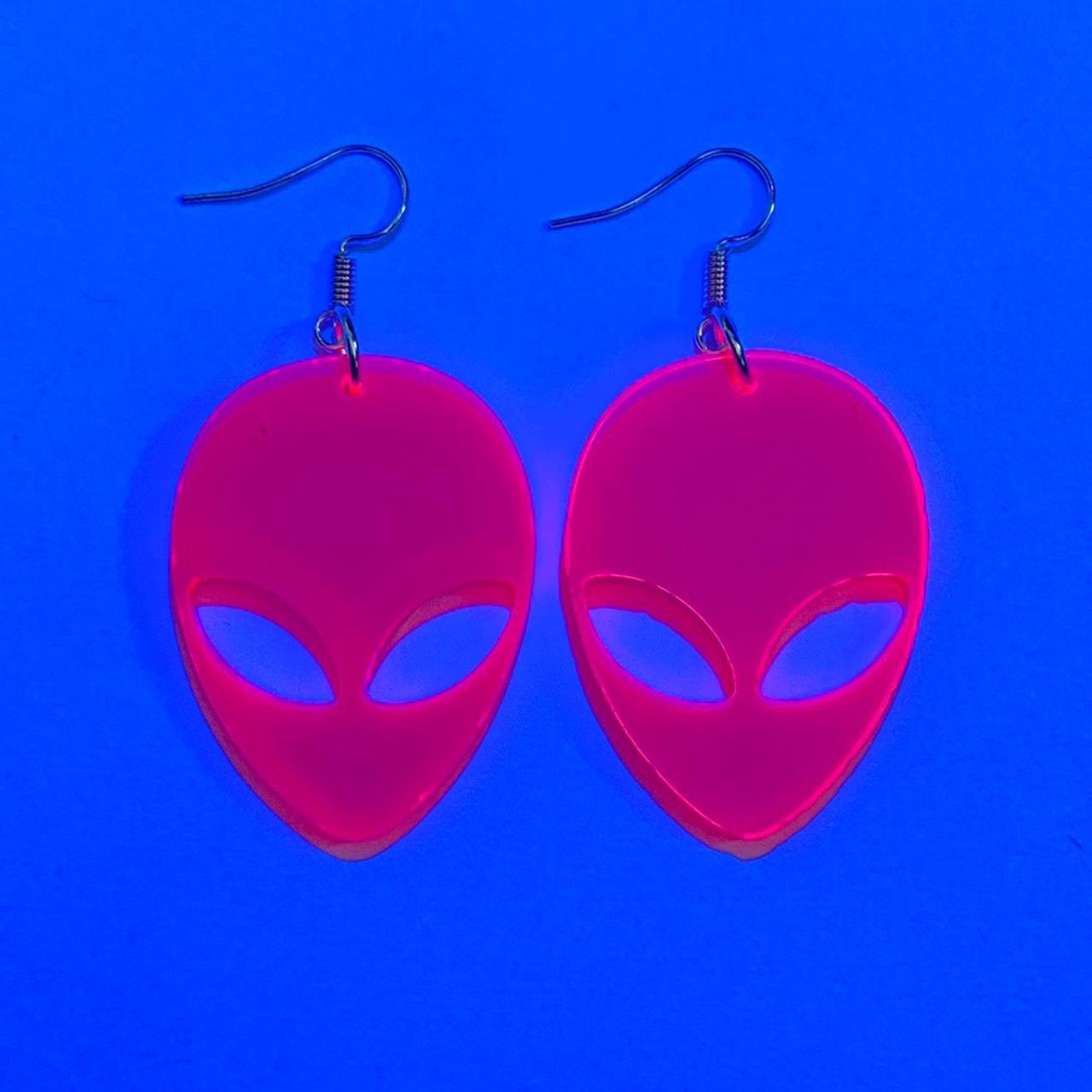 Red glow in the dark clearance earrings