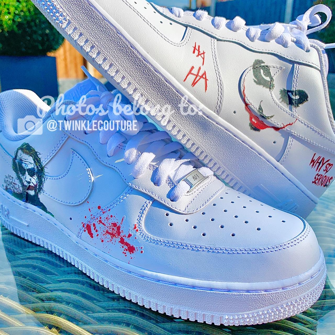 Sneakers  Womens Air Force 1 Custom Shoes Joker Why So Serious AF1 Custom  Sneaker