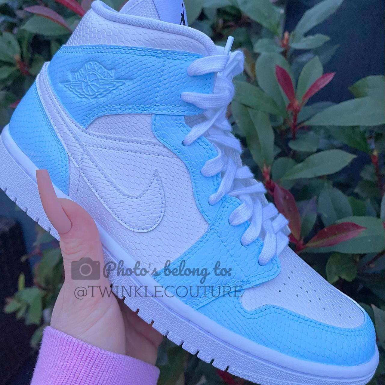 Custom Baby Blue Air Jordan 1 Mid