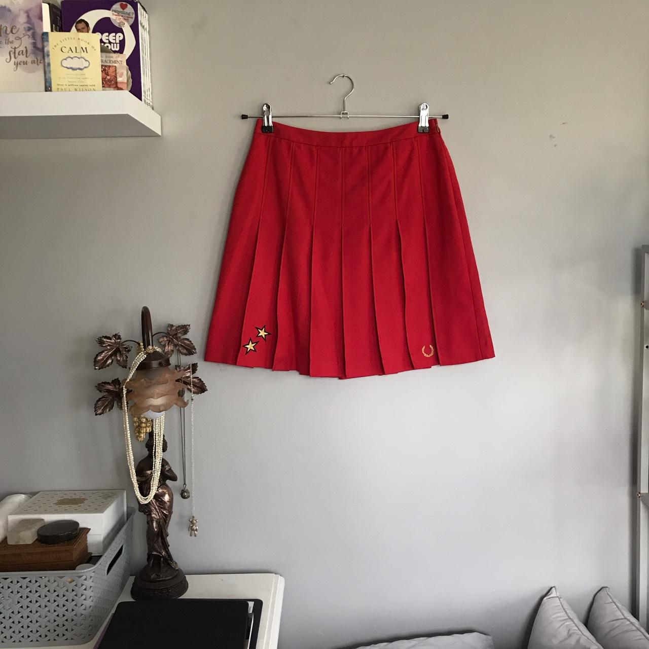 美品　FREDPERRY Tipped Pleated Skirt White pleated Fred Perry tennis skirt Wrap around | Depop