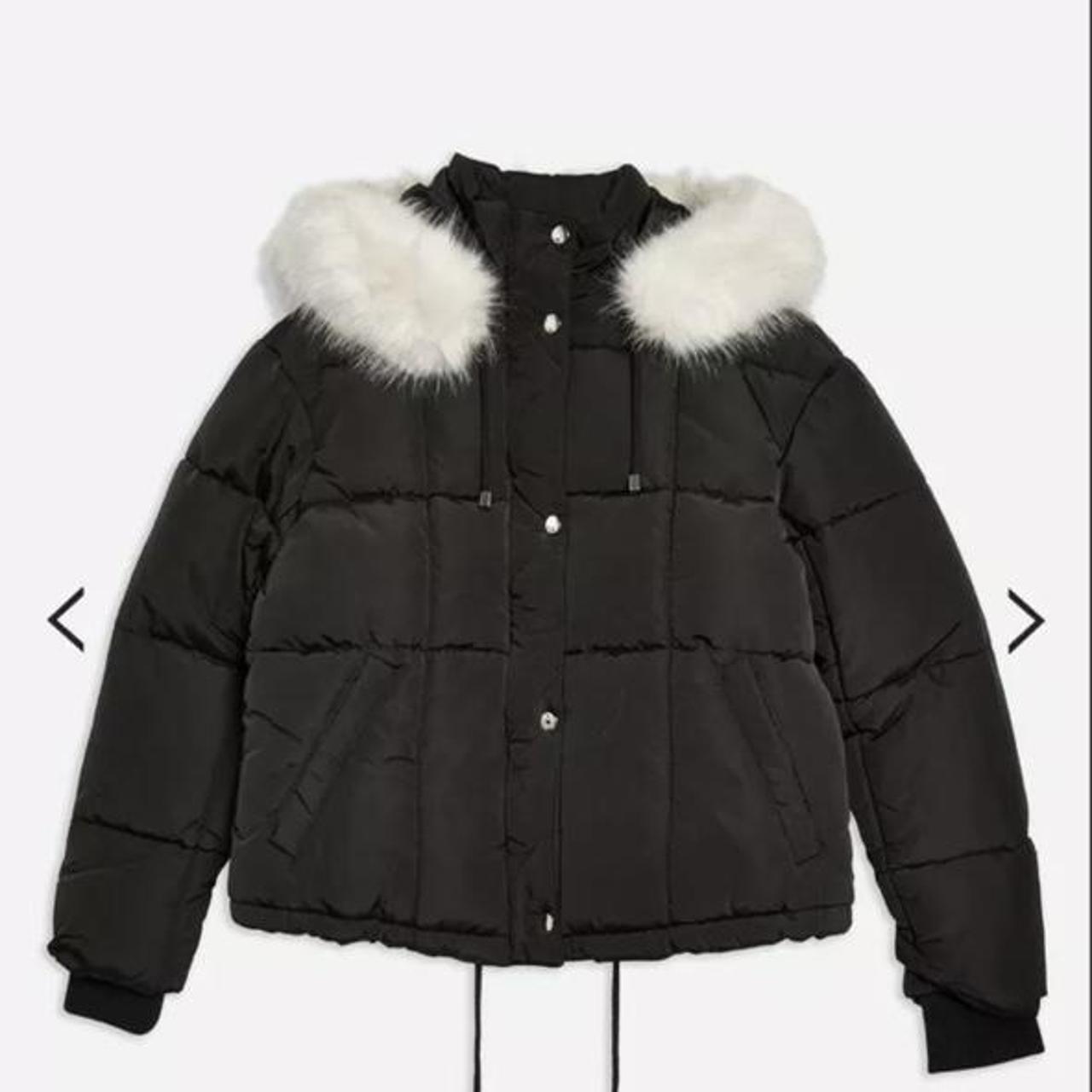 black padded coat topshop