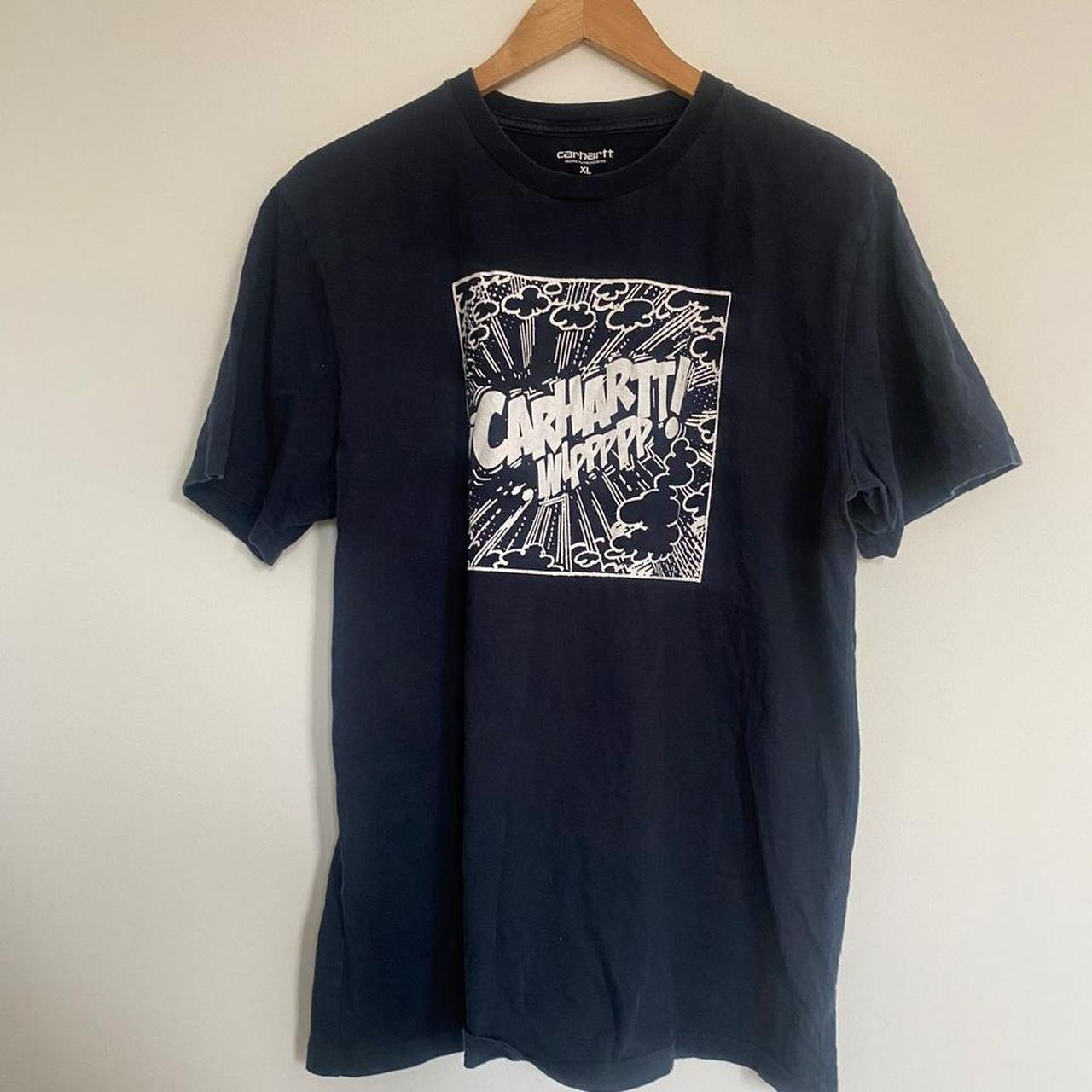 Carhartt WIP cartoon T-Shirt in navy blue... - Depop