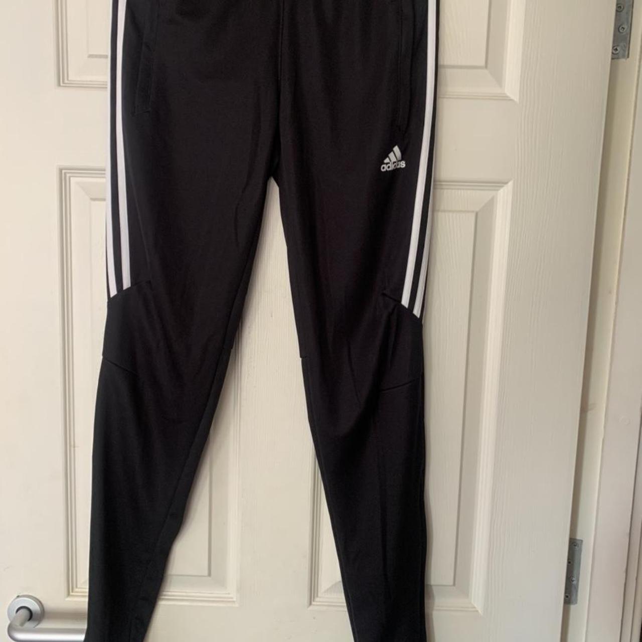 Adidas tracksuit bottoms pockets with zips ankle... - Depop