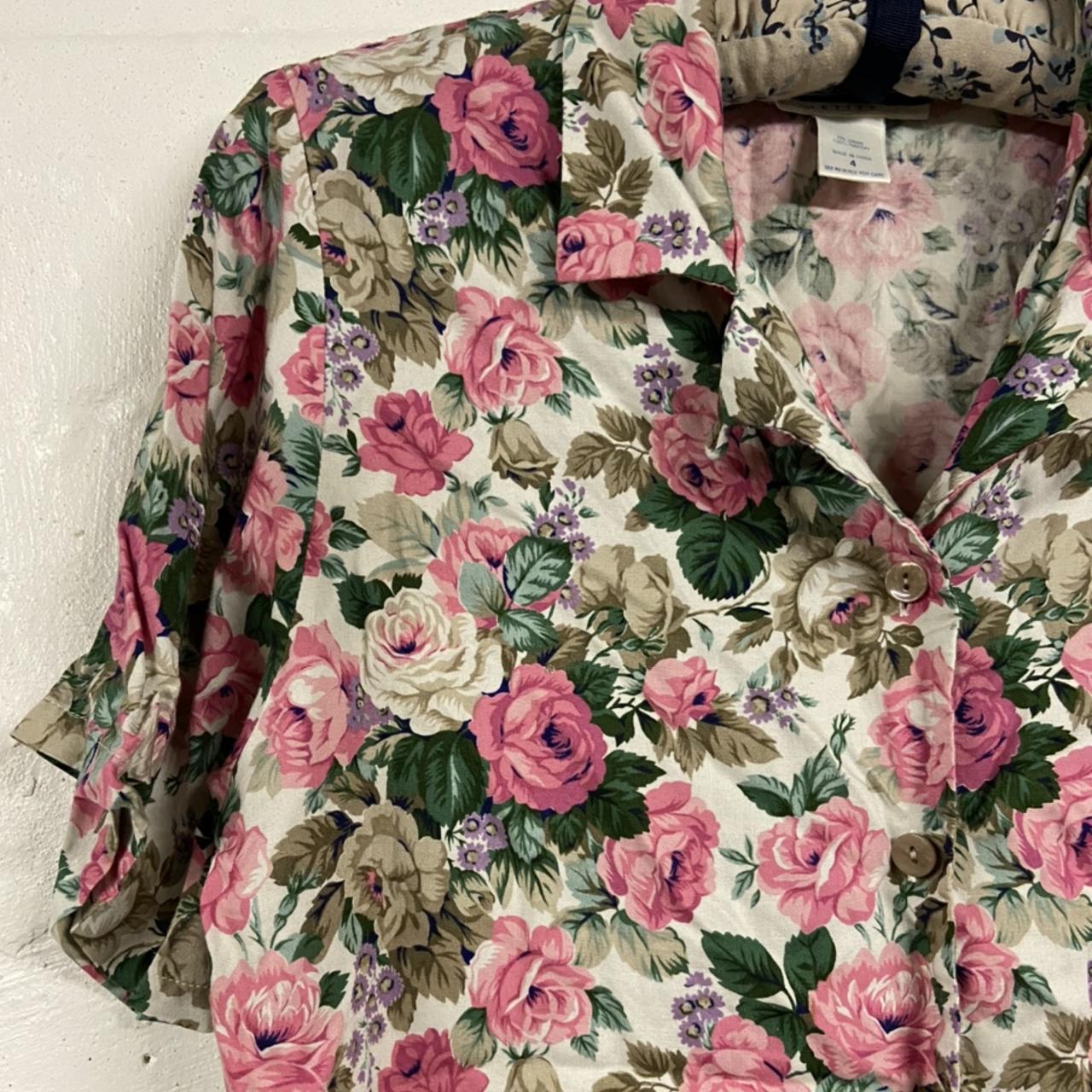 Floral button down shirt! Super cute with shorts or... - Depop