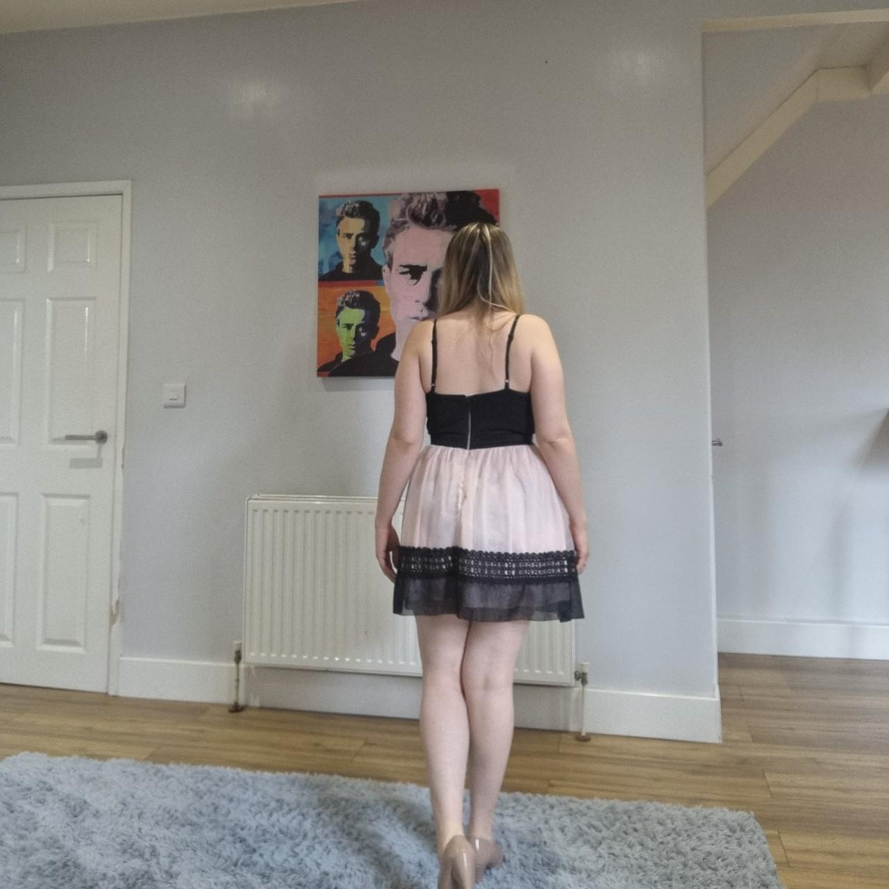 Lipsy Women's Pink and Black Dress | Depop
