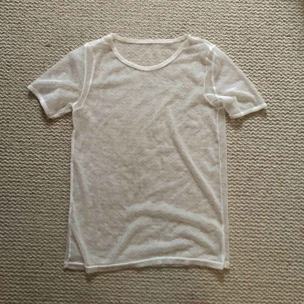Sheer white Tshirt. Fits size 610. Perfect for... Depop
