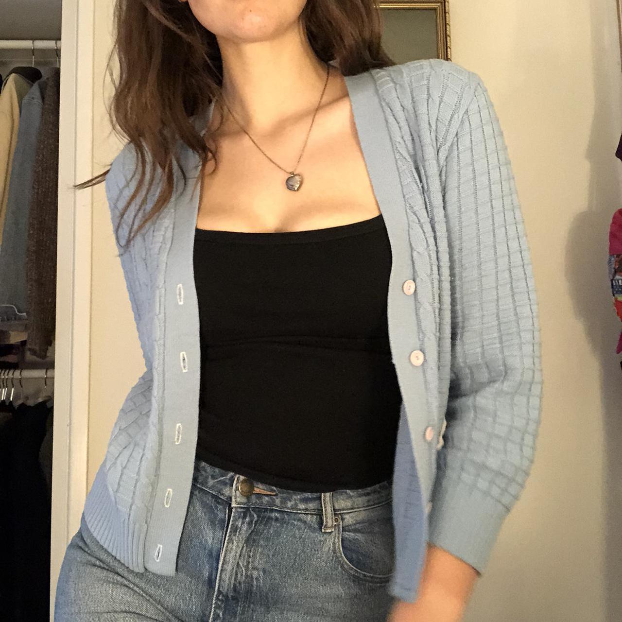 baby blue knit cardigan