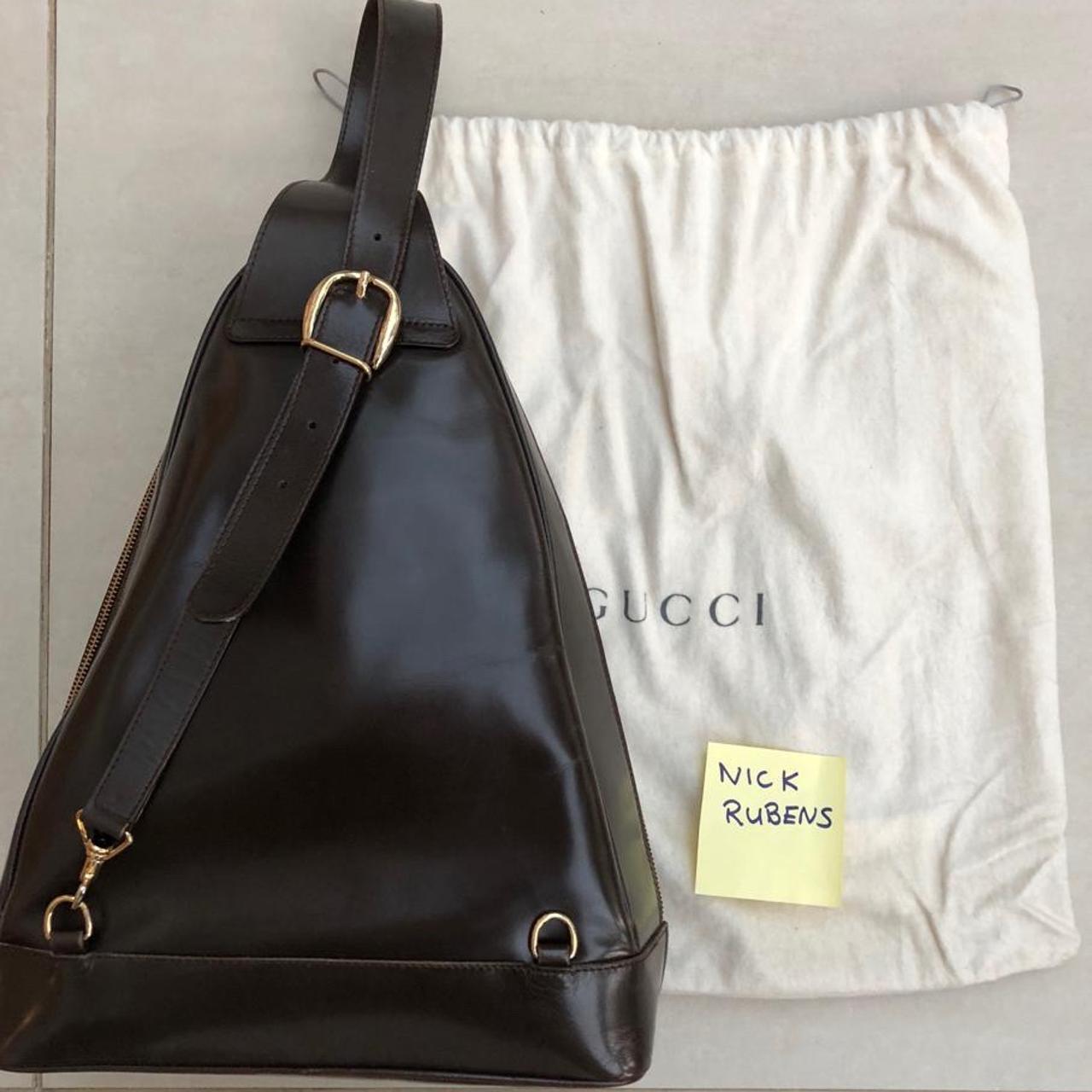 GG Supreme mini backpack Suede lining inside Gold - Depop