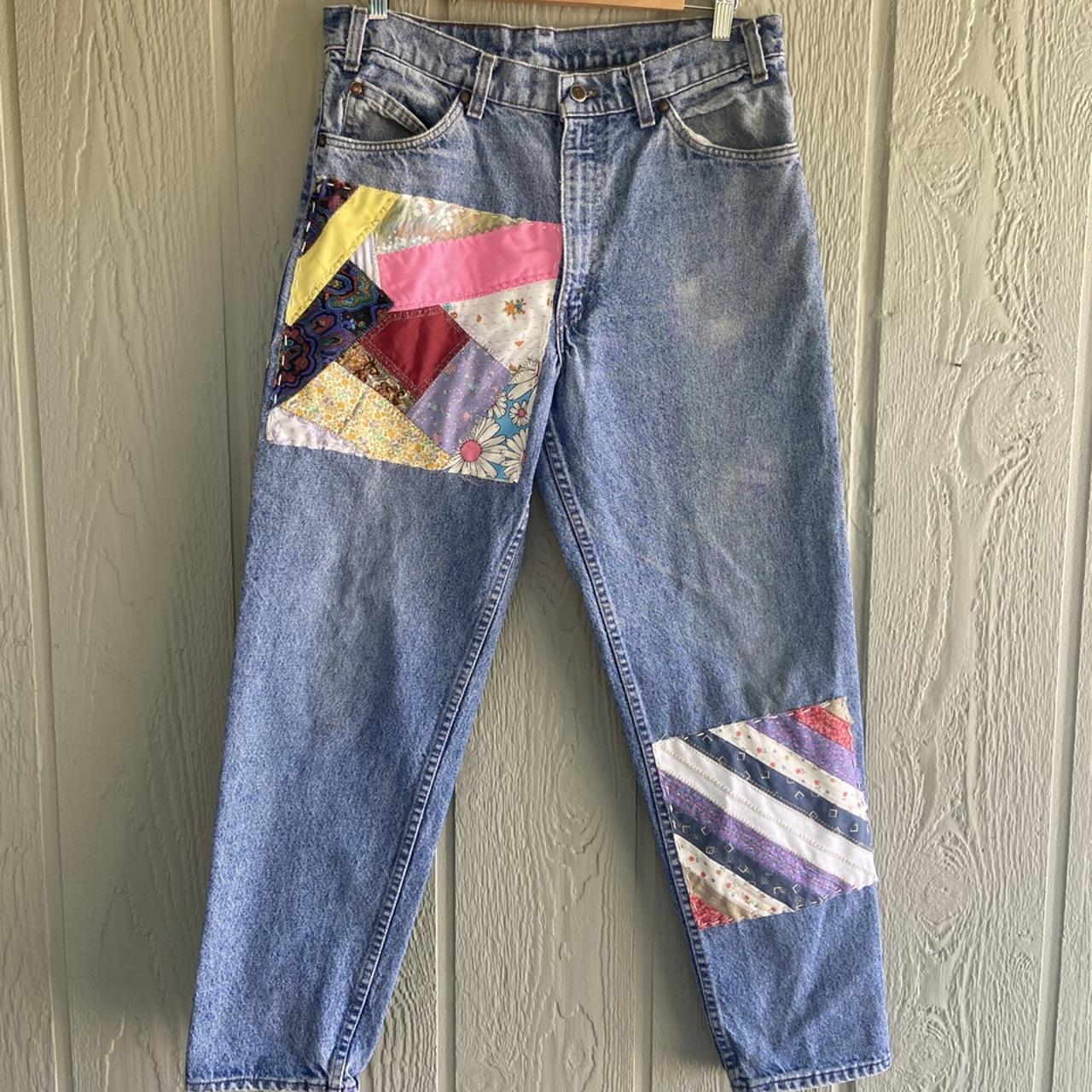 Patchwork jeans  Upcycle jeans, Patched jeans diy, How to patch jeans