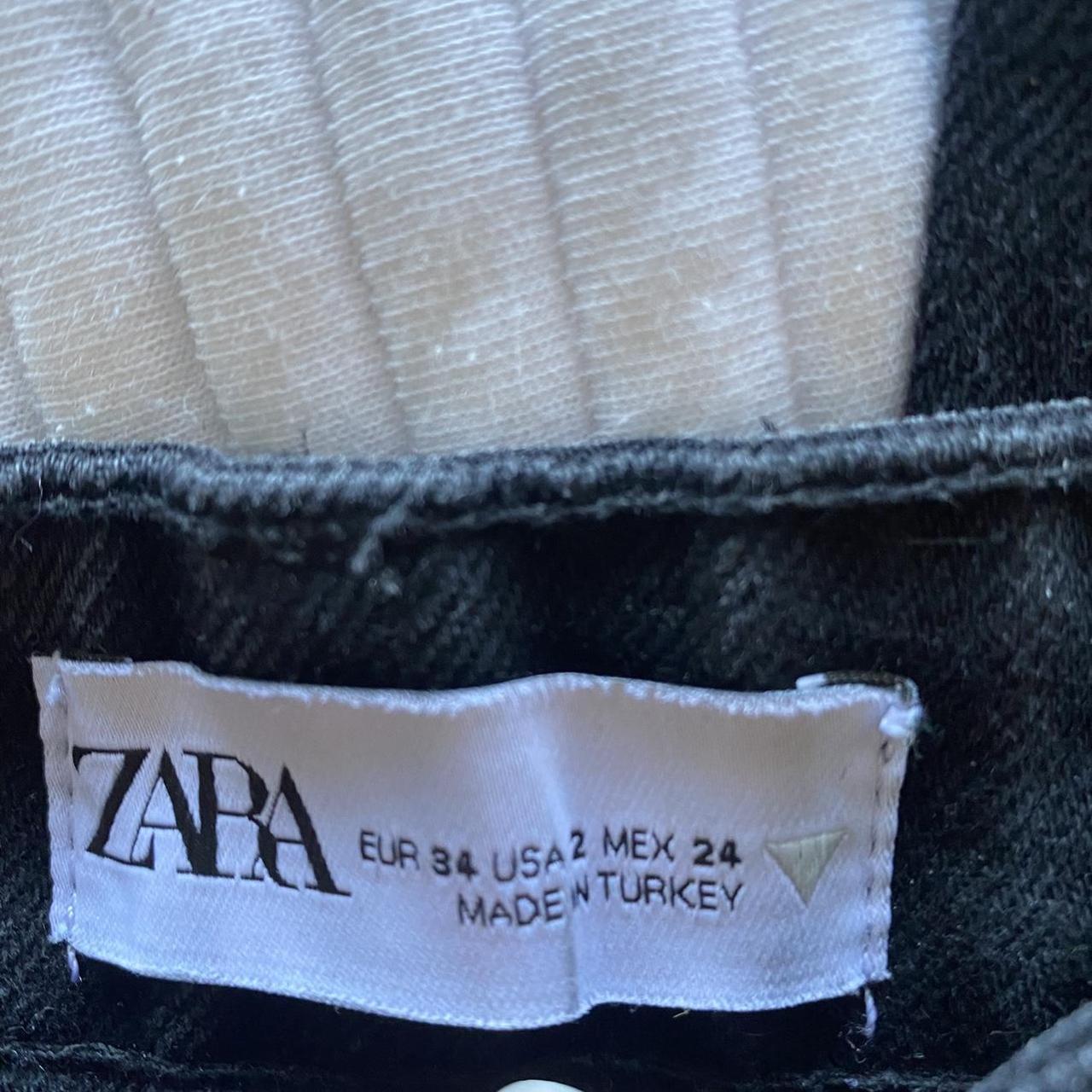 black zara jeans size 2. i cropped these myself to... Depop