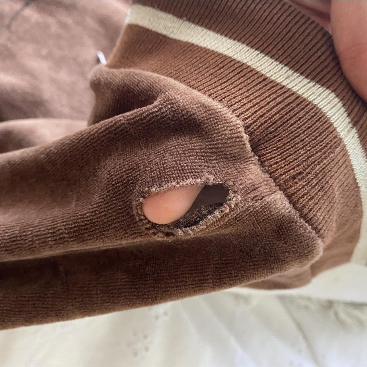 2000s glassons velour brown track pants Size 10 Depop