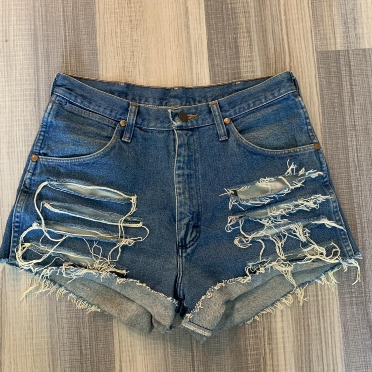 Wrangler Denim Shorts Size 31 #wrangler #shorts... - Depop