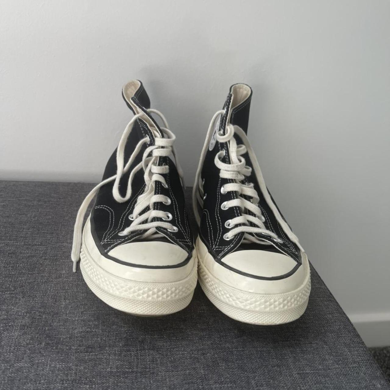 Black and white Chuck 70 hi trainers - mens size... - Depop