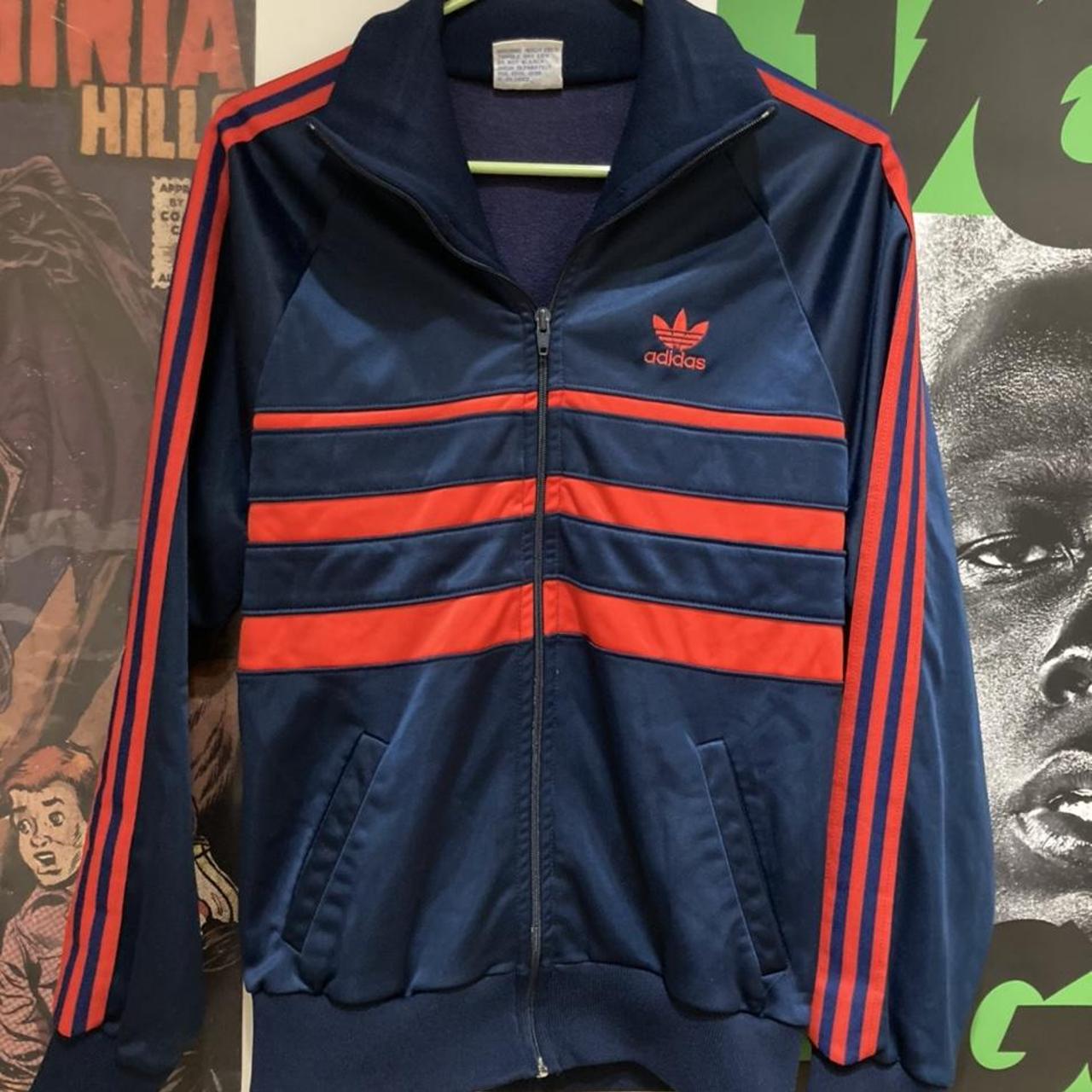 TRUE Vintage 80s Adidas tracksuit bomber jacket! 🕺🏽👾... - Depop