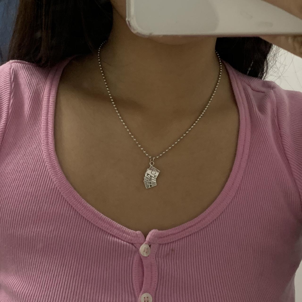 deck of cards necklace 16” stainless steel... Depop