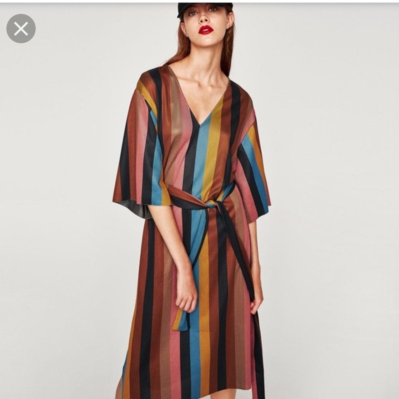 zara multicoloured striped dress