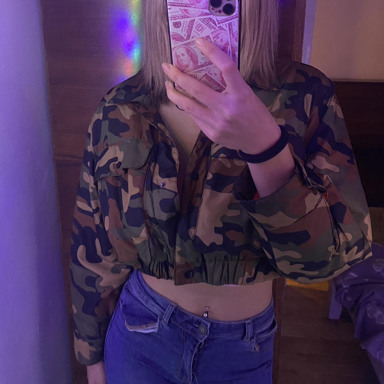 Zara camouflage clearance cropped jacket