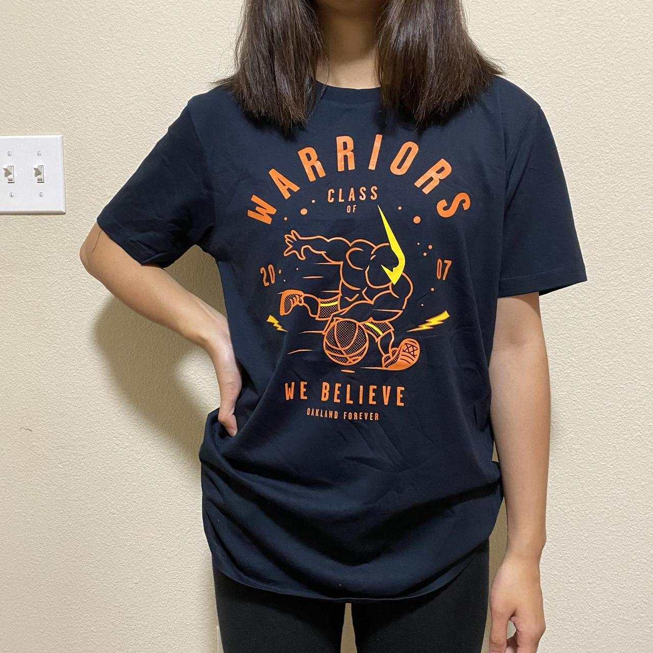 oaklandish graphic tee, navy blue and orange