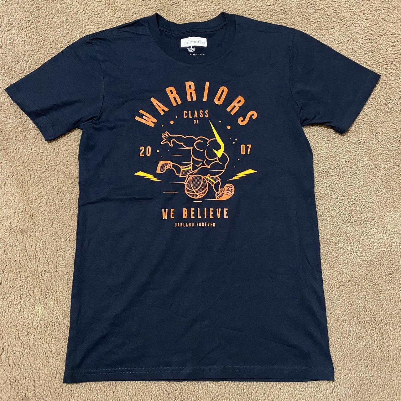 oaklandish graphic tee navy blue and orange Depop