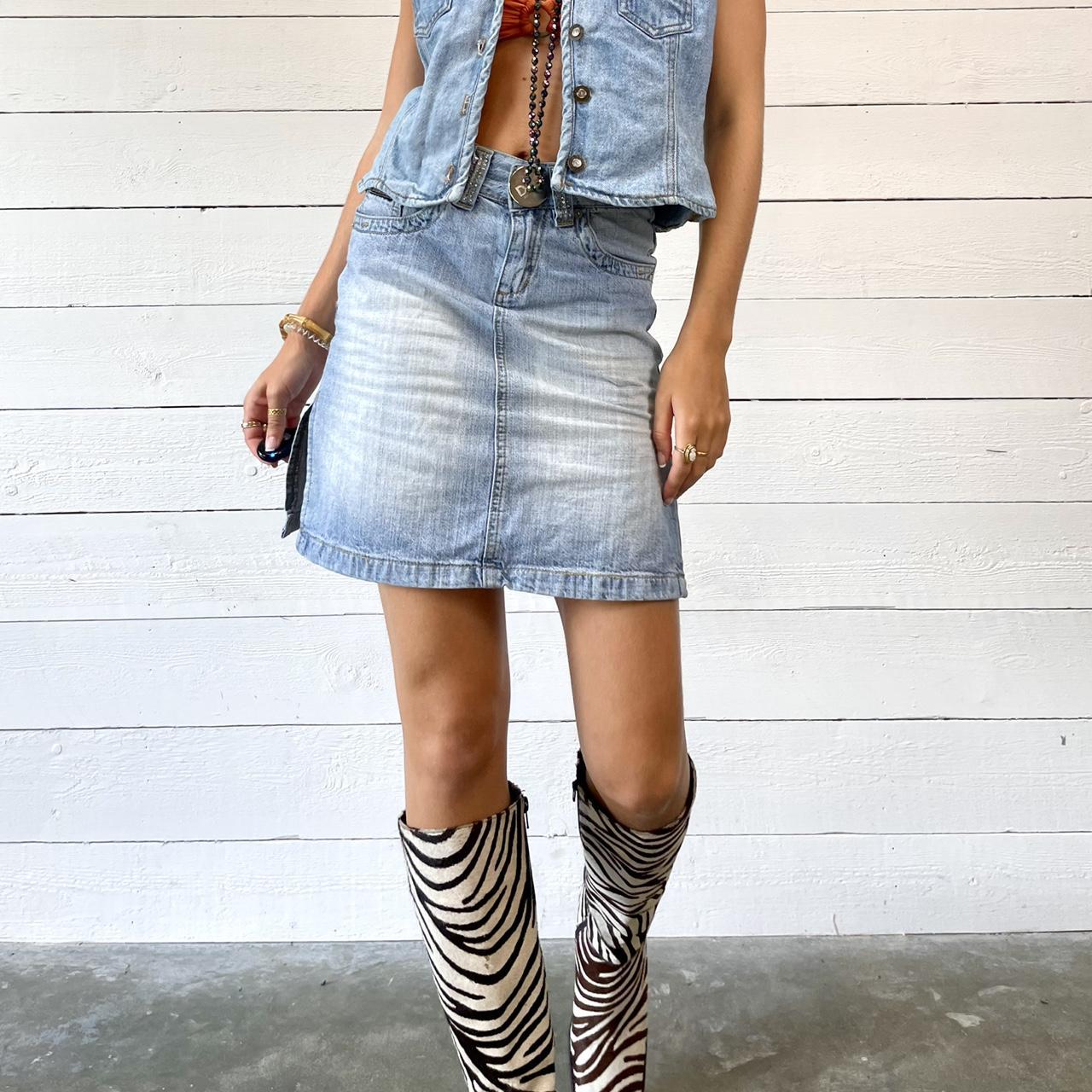 y2k dolce and Gabbana denim mini skirt! super rare | Depop