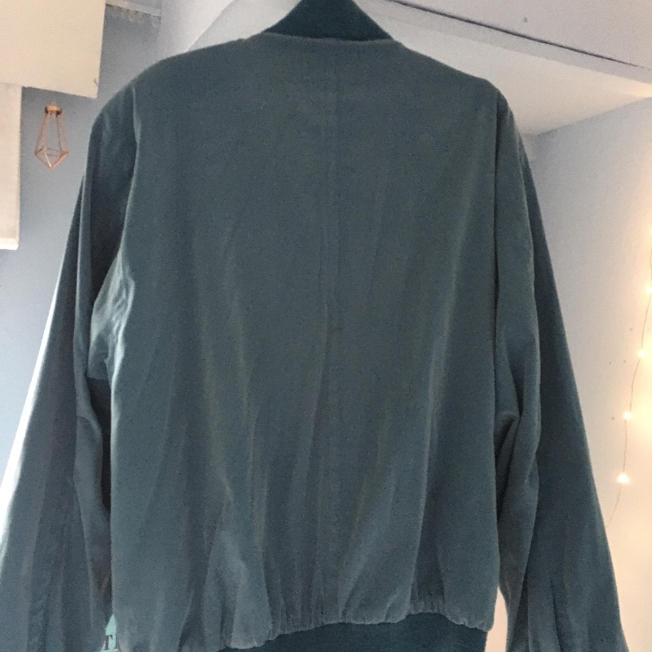 VINTAGE TEAL BOMBER JACKET super soft blue... - Depop